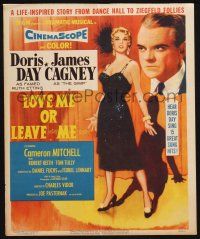 6b413 LOVE ME OR LEAVE ME WC '55 art of sexy Doris Day as famed Ruth Etting & James Cagney by Alix