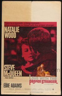 6b414 LOVE WITH THE PROPER STRANGER WC '64 romantic close up of Natalie Wood & Steve McQueen!
