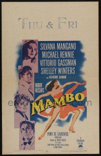 6b422 MAMBO WC '54 art of top stars including Michael Rennie & full-length sexy Silvana Mangano!