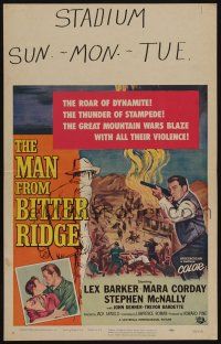 6b426 MAN FROM BITTER RIDGE WC '55 Lex Barker in the great violent mountain wars!