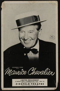 6b125 MAURICE CHEVALIER stage play WC '63 he played 4 weeks at the Ziegfeld Theatre in New York!