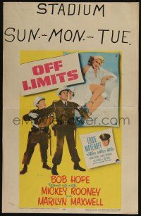 6b458 OFF LIMITS WC '53 soldiers Bob Hope & Mickey Rooney, sexy Marilyn Maxwell!