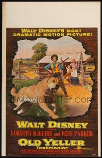 6b460 OLD YELLER WC '57 Dorothy McGuire, Fess Parker, art of Walt Disney's most classic canine!