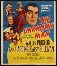 6b629 UNKNOWN MAN WC '51 Walter Pigeon, Ann Harding, Barry Sullivan, who are the sinister powers?