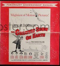 6b042 GREATEST SHOW ON EARTH pressbook '52 Cecil B. DeMille circus classic, Heston, Stewart!