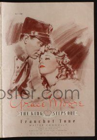 6b053 KING STEPS OUT pressbook '36 great artwork images of pretty Grace Moore & Franchot Tone!