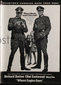 6b093 WHERE EAGLES DARE pressbook '68 great image of Clint Eastwood & Richard Burton as Nazis!