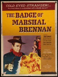 6c183 BADGE OF MARSHAL BRENNAN 30x40 '57 cowboy Jim Davis & Grand Ol' Opry star Carl Smith!