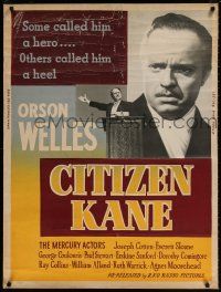 6c210 CITIZEN KANE 30x40 R56 some called Orson Welles a hero, others called him a heel!