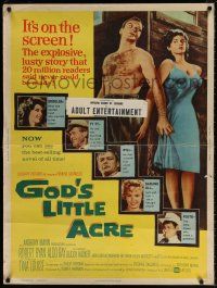 6c244 GOD'S LITTLE ACRE 30x40 '58 barechested Aldo Ray & half-dressed sexy Tina Louise!