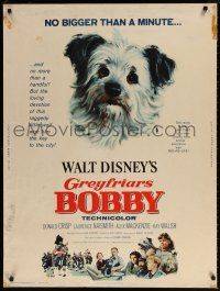 6c248 GREYFRIARS BOBBY 30x40 '61 Walt Disney, cute tiny Skye Terrier!