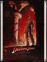 6c261 INDIANA JONES & THE TEMPLE OF DOOM 30x40 '84 adventure is Ford's name, Bruce Wolfe art!