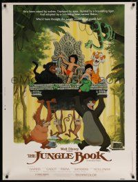 6c263 JUNGLE BOOK 30x40 R84 Walt Disney cartoon classic, great image of Mowgli & friends!