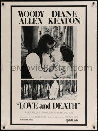 6c276 LOVE & DEATH style B 30x40 '75 Diane Keaton about to fire Woody Allen out of a cannon!