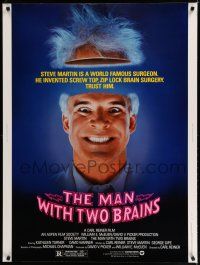 6c281 MAN WITH TWO BRAINS 30x40 '83 world famous surgeon Steve Martin performs brain surgery!