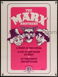 6c282 MARX BROTHERS 30x40 '74 Al Hirschfeld-like art of Harpo, Chico & Groucho Marx!