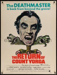6c312 RETURN OF COUNT YORGA 30x40 '71 Robert Quarry, AIP vampires, wild monster art!