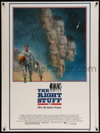 6c314 RIGHT STUFF 30x40 '83 great Tom Jung montage art of the first NASA astronauts!