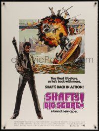 6c320 SHAFT'S BIG SCORE 30x40 '72 great art of mean Richard Roundtree with big gun by John Solie!