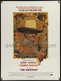 6c322 SHOOTIST 30x40 '76 best Richard Amsel artwork of cowboy John Wayne & cast!