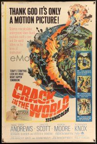 6c396 CRACK IN THE WORLD 40x60 '65 atom bomb explodes, thank God it's only a motion picture!
