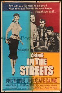 6c398 CRIME IN THE STREETS 40x60 '56 directed by Don Siegel, Sal Mineo & 1st John Cassavetes!