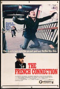 6c419 FRENCH CONNECTION 40x60 '71 Gene Hackman in movie climax, directed by William Friedkin!