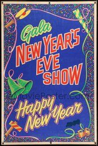 6c422 GALA NEW YEAR'S EVE SHOW HAPPY NEW YEAR 1963 40x60 '62 cool holiday art!