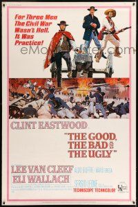 6c425 GOOD, THE BAD & THE UGLY 40x60 '68 art of Clint Eastwood & Lee Van Cleef, Sergio Leone!