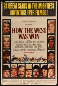 6c437 HOW THE WEST WAS WON 40x60 '64 western epic with all-star cast directed by John Ford!