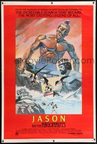 6c444 JASON & THE ARGONAUTS 40x60 R78 great special effects by Ray Harryhausen, art of colossus!