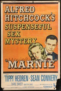 6c465 MARNIE style Z 40x60 '64 Sean Connery & Tippi Hedren in Hitchcock's suspenseful sex mystery!