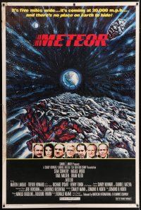6c468 METEOR 40x60 '79 Sean Connery, Natalie Wood, cool sci-fi artwork by Michael Whipple!