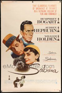 6c499 SABRINA 40x60 R62 Audrey Hepburn, Humphrey Bogart, William Holden, Billy Wilder