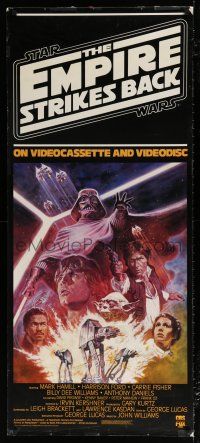 6c062 EMPIRE STRIKES BACK 23x53 video poster R84 George Lucas sci-fi classic, cool artwork by Jung