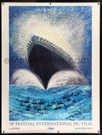 6c024 CANNES FILM FESTIVAL 1982 French 1p '82 cool art of huge ship by Federico Fellini!