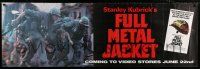 6c064 FULL METAL JACKET 20x60 video poster '87 Stanley Kubrick Vietnam War movie, Castle art!
