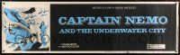 6c131 CAPTAIN NEMO & THE UNDERWATER CITY paper banner '70 artwork of cast, scuba divers & cool ship!