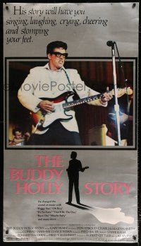 6c051 BUDDY HOLLY STORY 31x45 special '78 cool image of Gary Busey w/guitar!