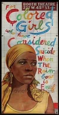 6c121 FOR COLORED GIRLS WHO HAVE CONSIDERED SUICIDE 42x84 stage poster '76 Broadway, Paul Davis art!