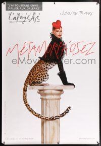 6c029 GALERIES LAFAYETTE DS 47x68 French advertising poster '00s image of half-woman half-leopard!