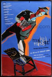6c036 MUSIKS A MANOSQUE 47x69 French music poster '00 Corvaisier art of man on chair!