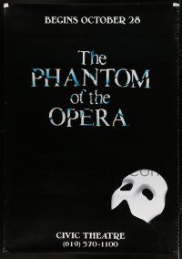 6c048 PHANTOM OF THE OPERA DS 48x69 stage poster '90s Andrew Lloyd Webber, classic mask art!