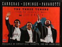 6c013 THREE TENORS 45x60 English music poster '94 cool image of Carreras, Domingo, Pavarotti!