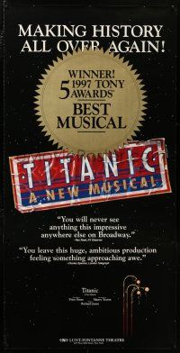6c126 TITANIC 42x83 stage poster '97 Richard Jones, the new Broadway musical!