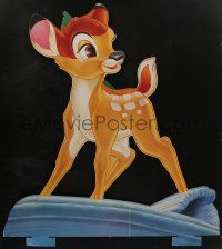 6c174 BAMBI die-cut video 40x70 standee R97 Walt Disney cartoon deer classic, made in 24 sections!