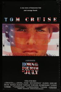 6c166 BORN ON THE FOURTH OF JULY 25x39 standee '89 Oliver Stone, patriotic image of Tom Cruise!
