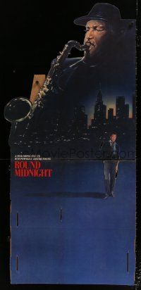 6c176 ROUND MIDNIGHT video 24x51 standee '86 Steven Chorney art of Dexter Gordon playing saxophone!