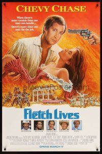 6c077 FLETCH LIVES advance half subway '89 Chevy Chase, Phillips, Gone With the Wind parody art!