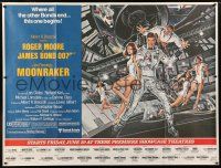 6c088 MOONRAKER subway poster '79 art of Roger Moore as James Bond & sexy space babes by Goozee!